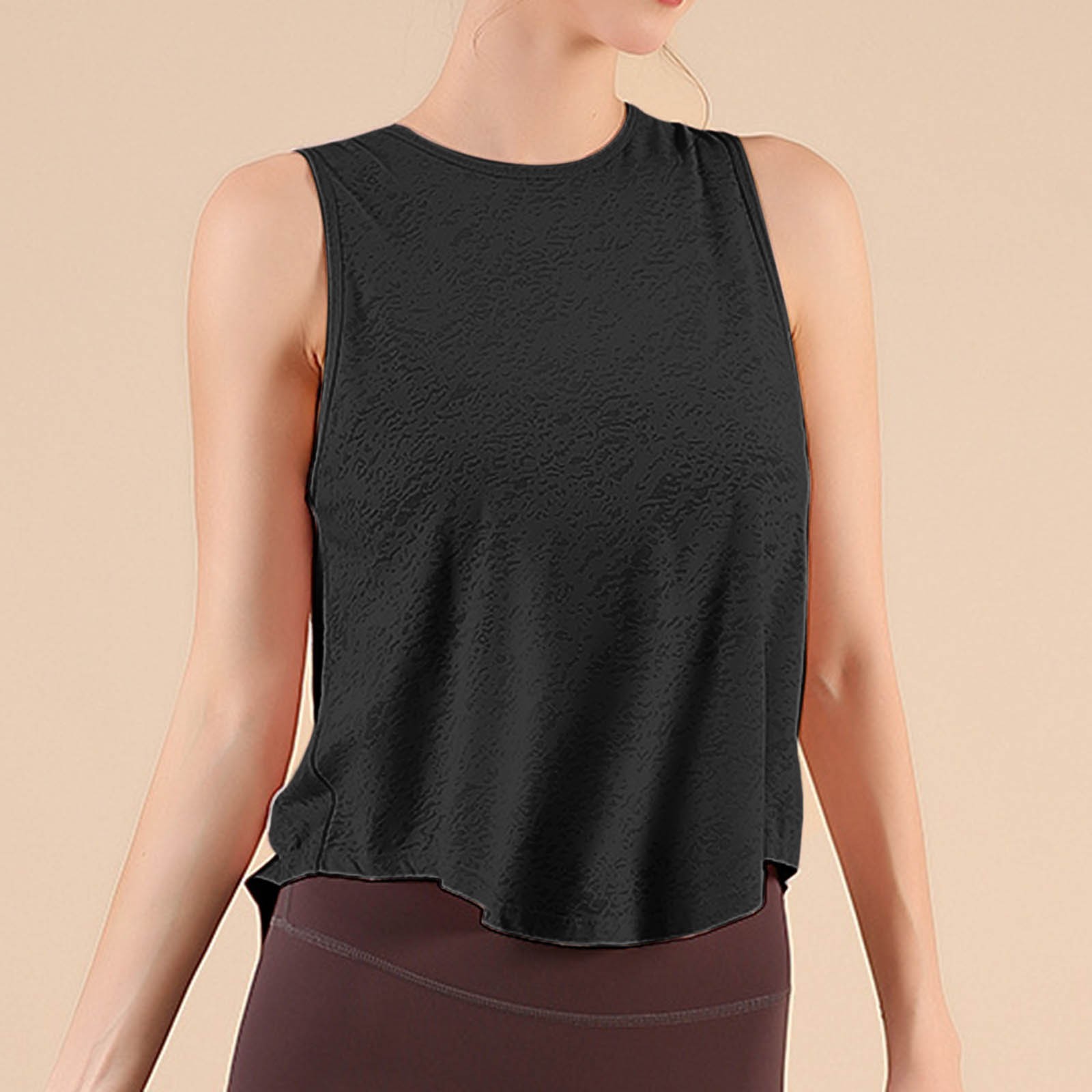 thumbnail image 2 of Camiseta de manga corta y cuello redondo para mujer - Poliéster ligero - Informal para deportes y uso diario, 2 of 5
